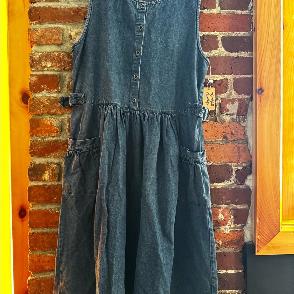 Eddie Bauer Denim Midi Dress in Washed Blue